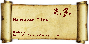 Mauterer Zita névjegykártya